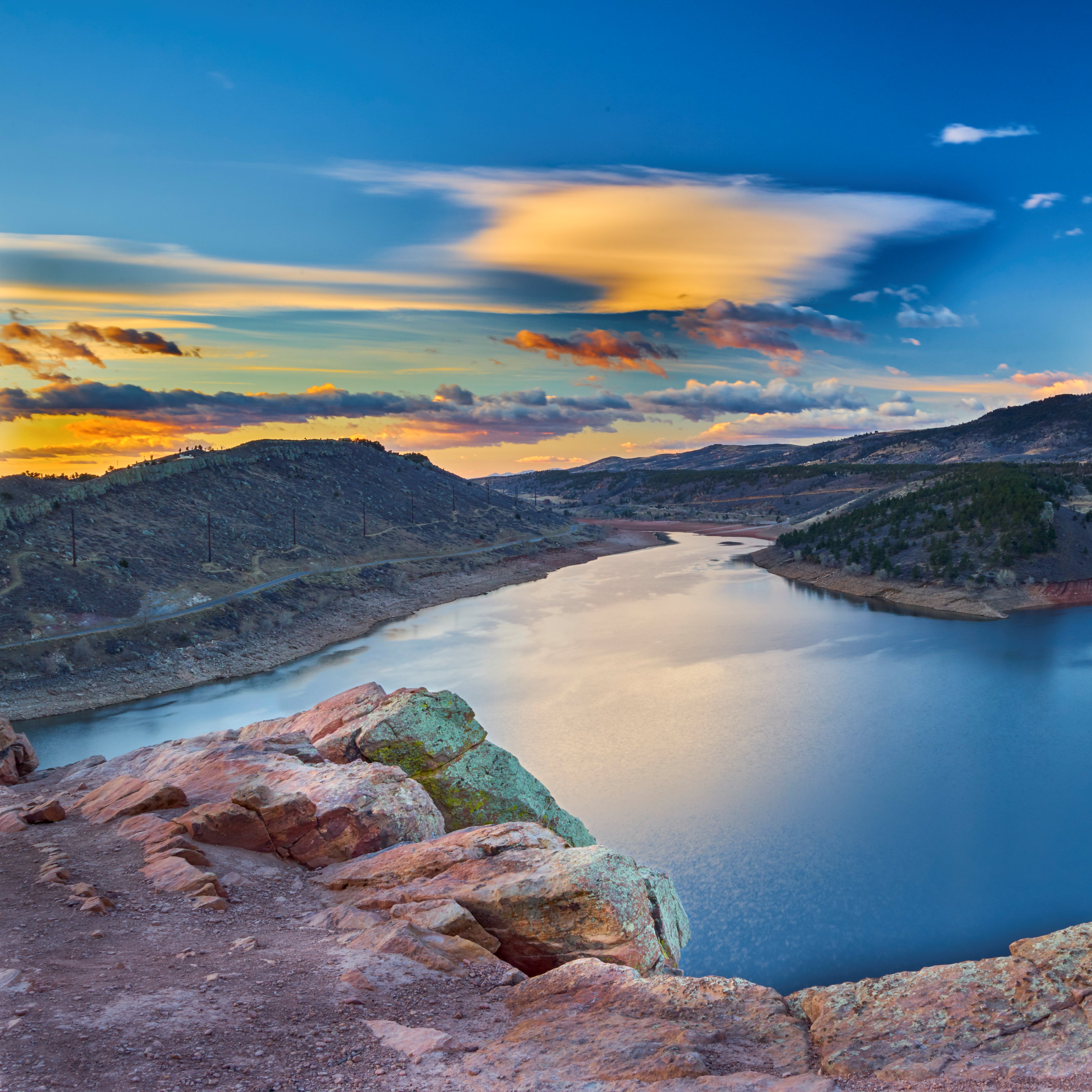 Sunrise over Horsetooth Reservoir