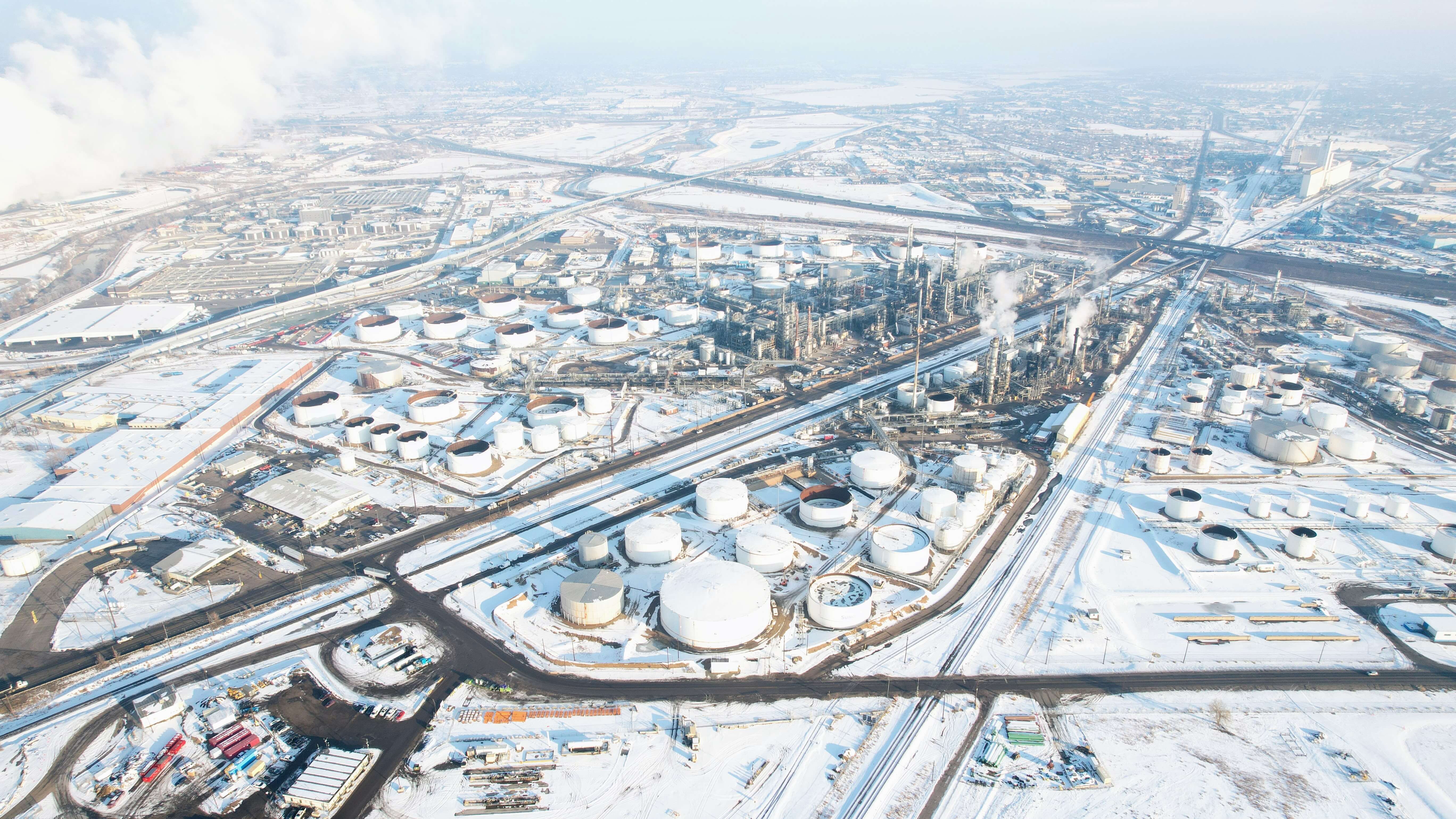 Aerial view of the Suncor Refinery