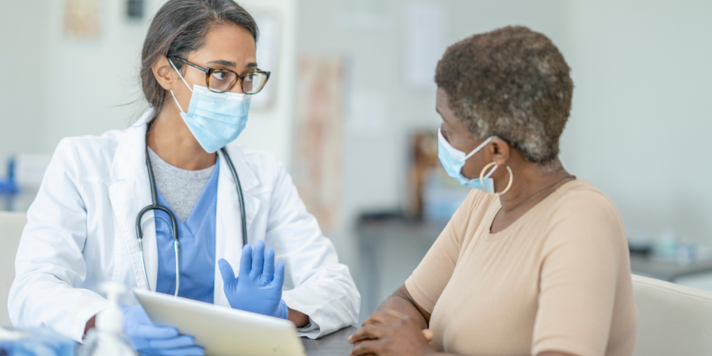 Doctor and patient talking