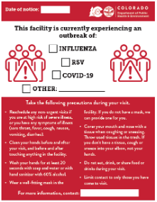 respiratory outbreak notice informational poster