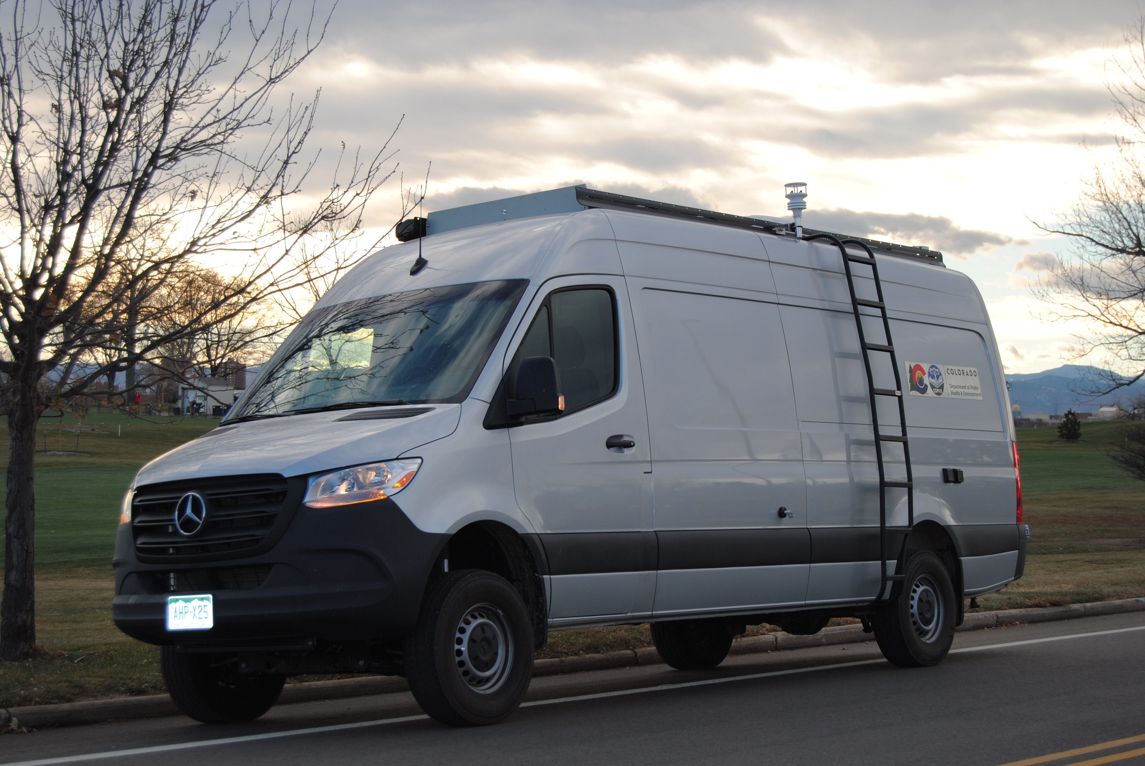 EMU mobile monitoring van parked in a lot