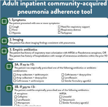 adult pneumonia adherence tool