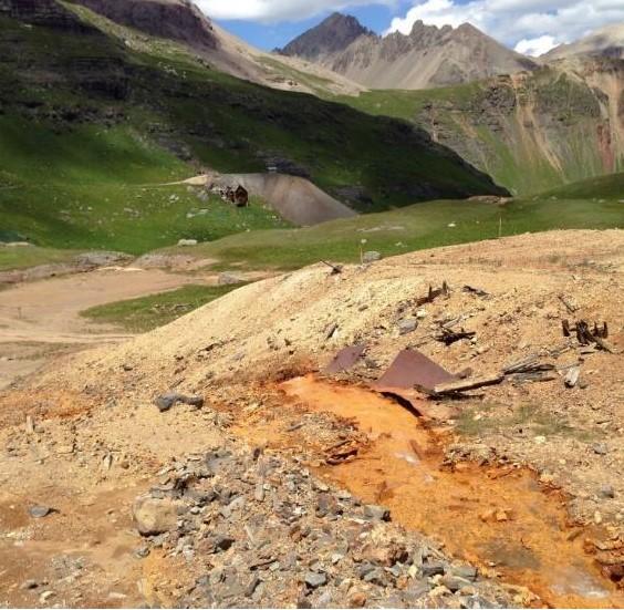 Governor’s Basin showing mine tailings that impact nearby water quality. 